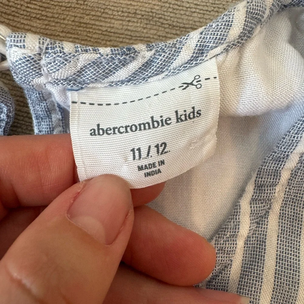 Abercrombie Kids Blue & White Striped Romper Girls Size 11/12 - Picture 7 of 10